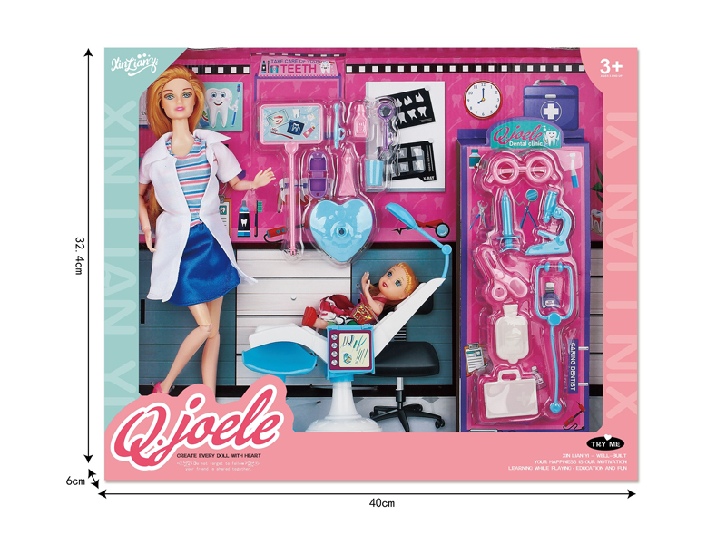 11.5 Inch Joint Dentist Doll Set