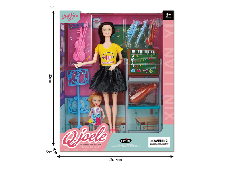 11.5 Inch Joint Doll Music Classroom Set