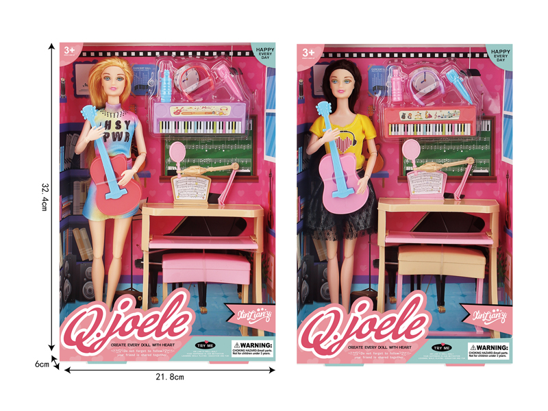 11.5 Inch Joint Doll Piano Teacher Set