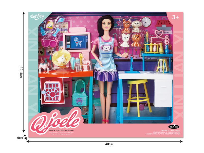 11.5 Inch Joint Doll Pet Shop Set