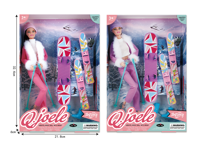 11.5 Inch Joint Doll Ski Set