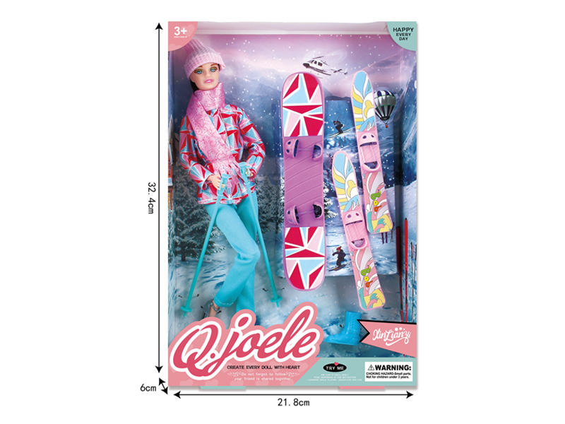 11.5 Inch Joint Doll Ski Set