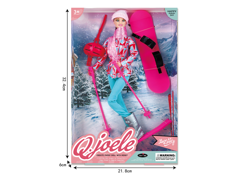 11.5 Inch Joint Doll Ski Set