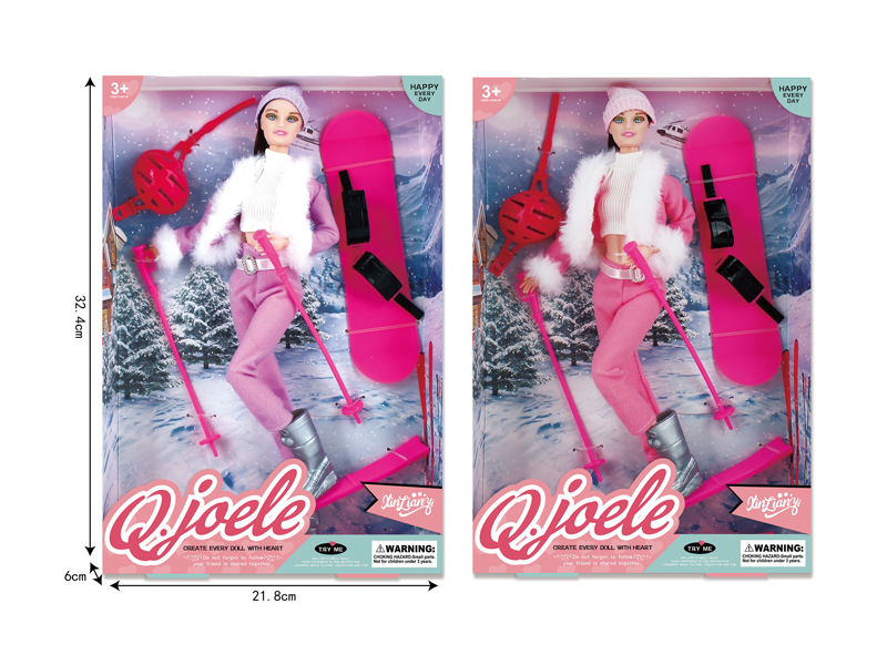 11.5 Inch Joint Doll Ski Set