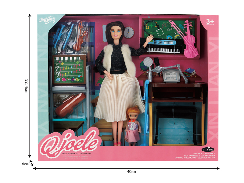 11.5 Inch Joint Doll Music Classroom Set