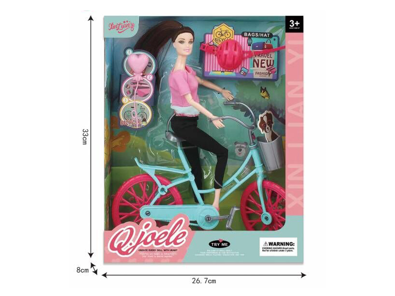 11.5 Inch Joint Doll Bicycle Set