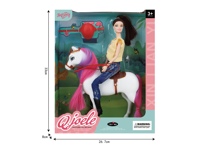 11.5 Inch Joint Doll Horse Trainer Set