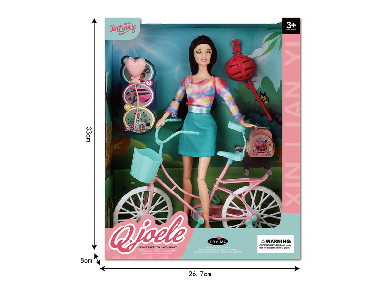 11.5 Inch Joint Doll Bicycle Set