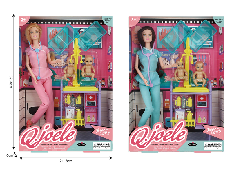 11.5 Inch Joint Doll Nurse With Baby Set
