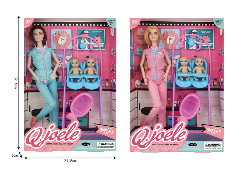 11.5 Inch Joint Doll Nursing Double Dining Chair Set