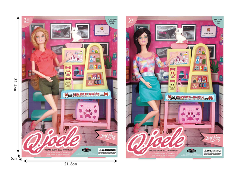 11.5 Inch Joint Doll Pet Clinic Set