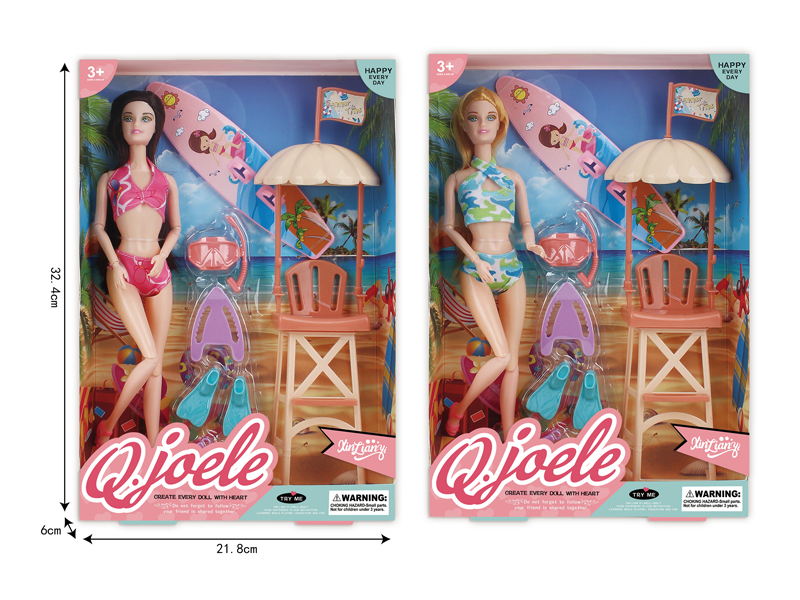 11.5 Inch Joint Doll Swimwear Beach Set