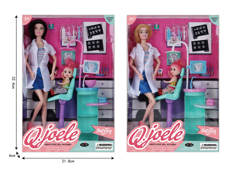 11.5 Inch Joint Doll Dental Doctor Set