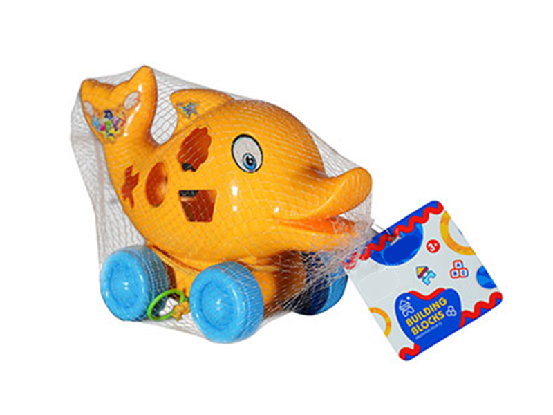Shape Matching Building Blocks Dolphin Pull Toy 8pcs