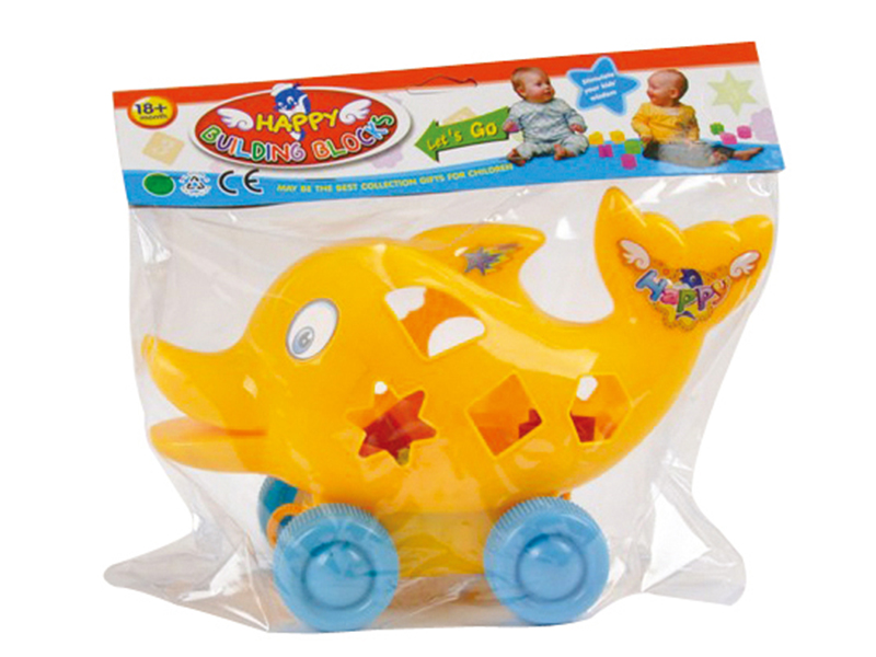 Shape Matching Building Blocks Dolphin Pull Toy 8pcs