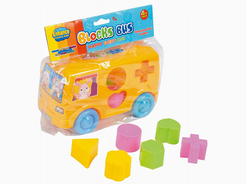 Friction Building Block Bus 6pcs