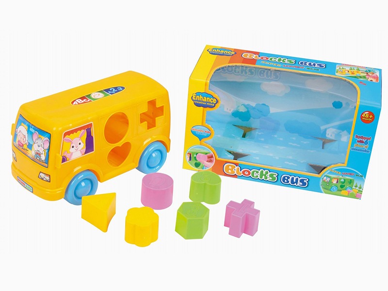 Friction Building Block Bus 6pcs