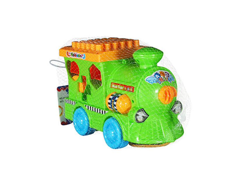 Building Block Train Pull Toy 11pcs
