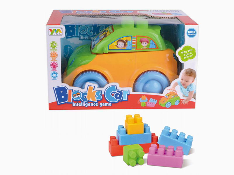 Cartoon Building Block Car 10pcs