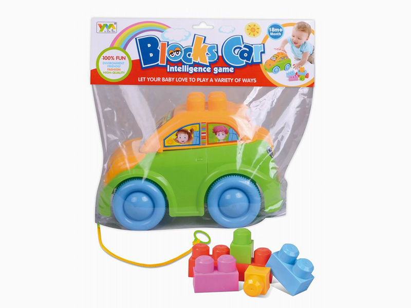 Cartoon Building Block Car 5pcs