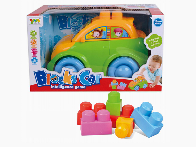 Cartoon Building Block Car 5pcs