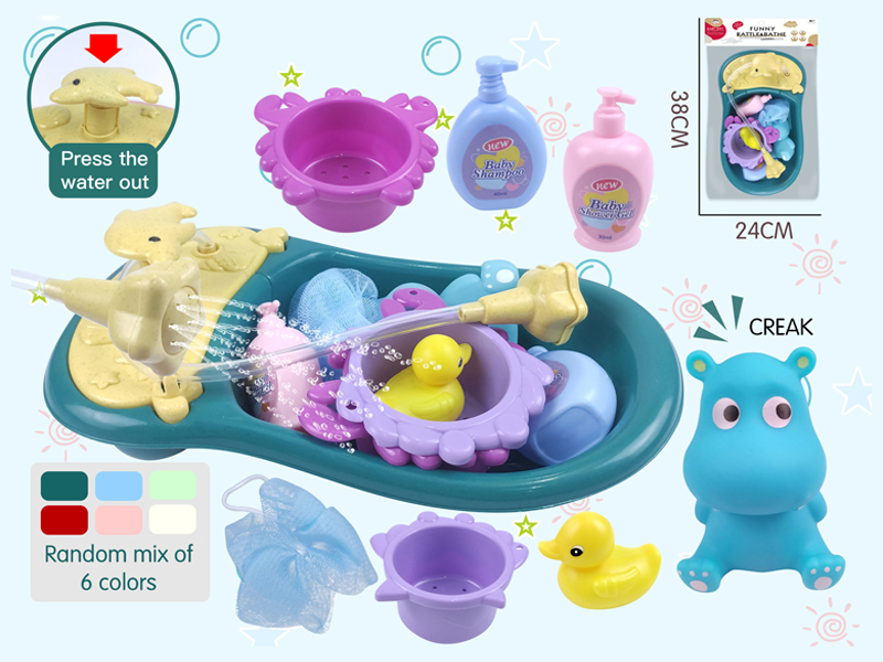 Fountain With Shower Accessories+Vinyl Animal Toy