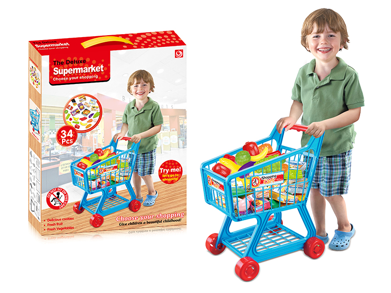 Boy's Supermarket Shopping Cart Set