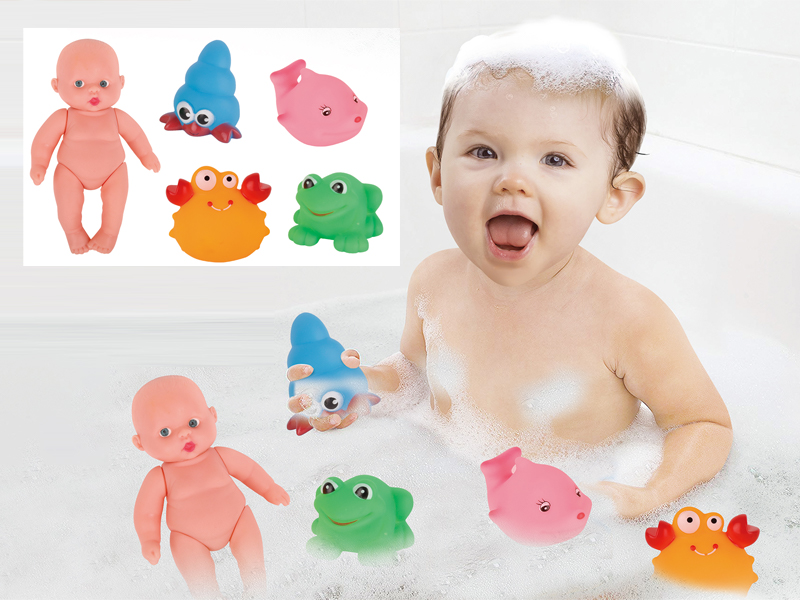 Vinyl Animal With Doll