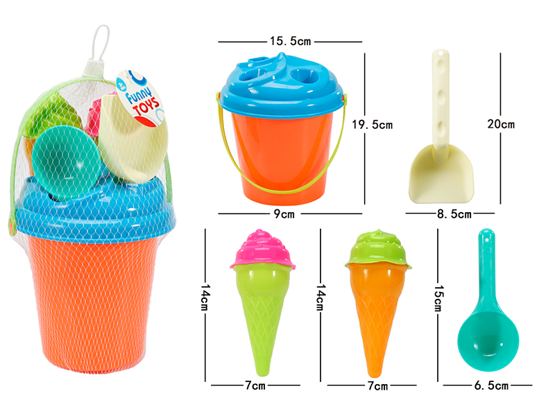 Ice Cream Sand Mold Sand Bucket Set 6pcs