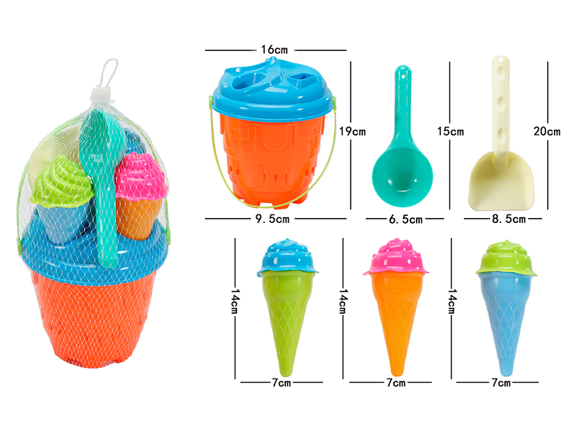 Ice Cream Sand Mold Sand Bucket Set 7pcs