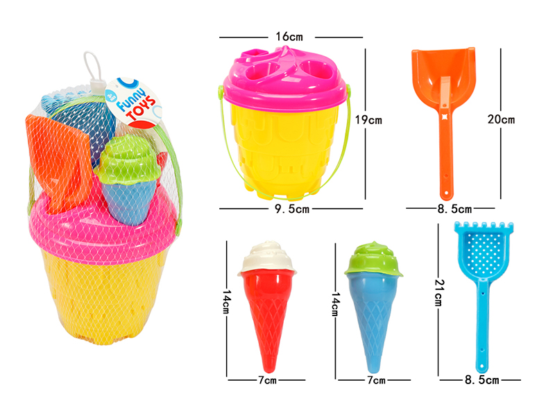 Ice Cream Sand Mold Sand Bucket Set 6pcs