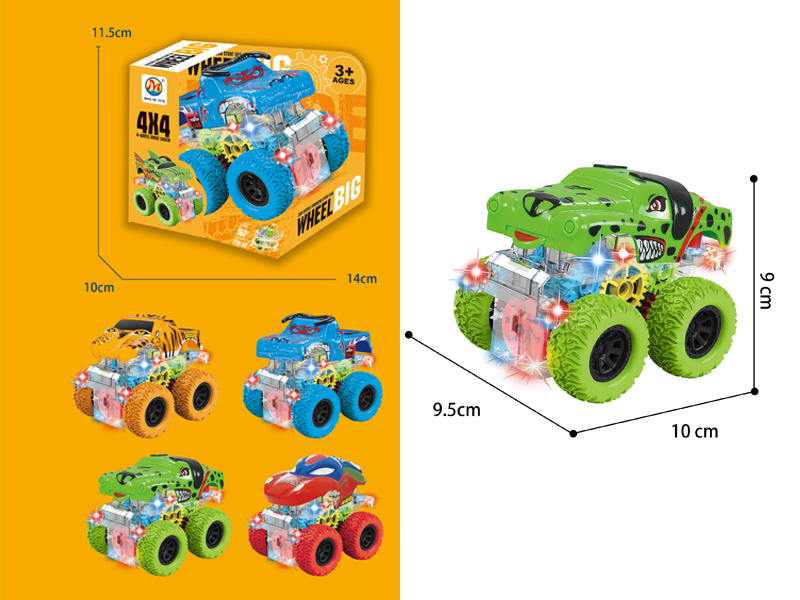 Dual Friction Stunt Wheel Tiger Bull Dog Turtle Car With Light