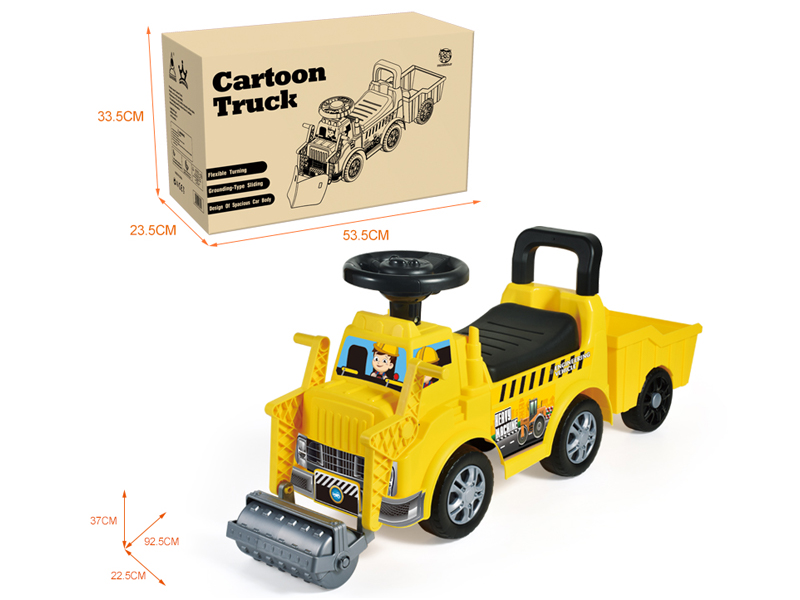 Cartoon Compactor Stroller With Rear Bucket With Music Steering Wheel