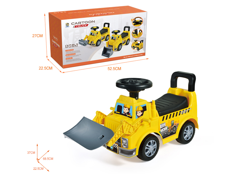 Cartoon Snow Shovel Stroller With Music Steering Wheel