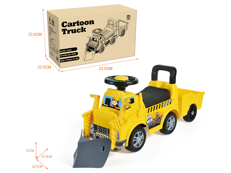 Cartoon Stroller Snow Shovel With Rear Bucket With Bb Whistle Steering Wheel