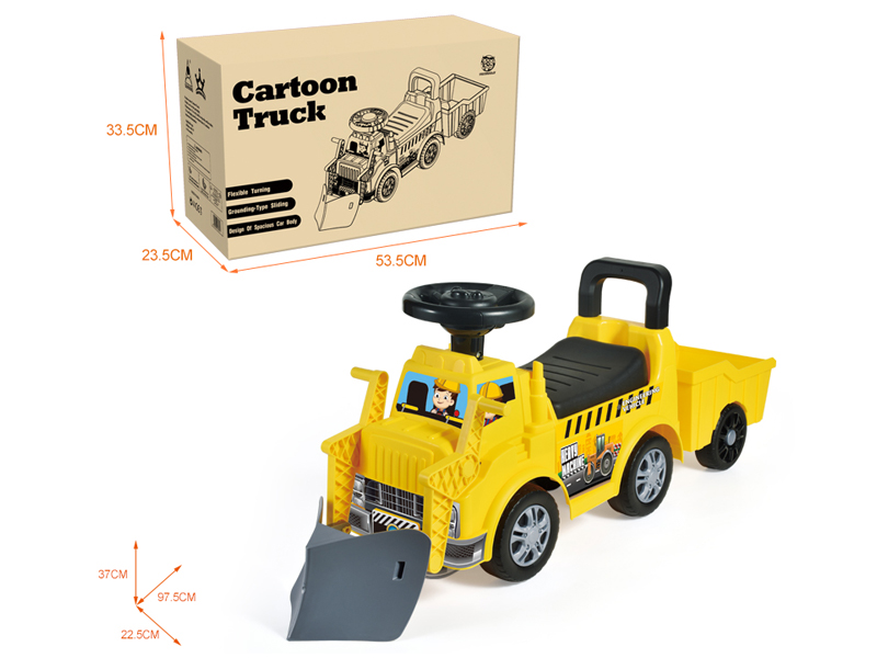 Cartoon Cartoon Stroller Snow Shovel With Rear Bucket With Music Steering Wheel