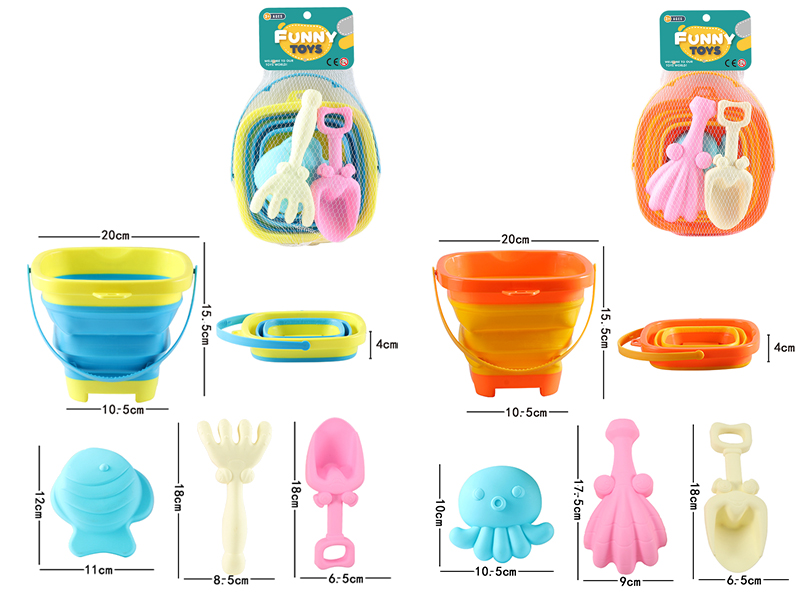 Folding Sand Bucket Set 4PCS