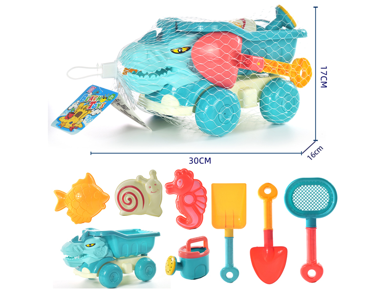 8PCS Beach Dinosaur Car Toy