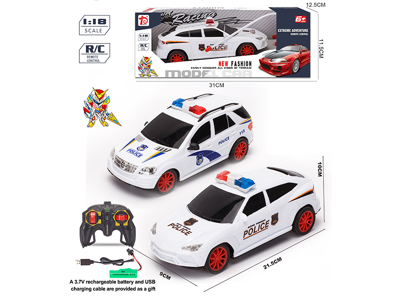 1:18 4-Channel Remote Control Police Car
