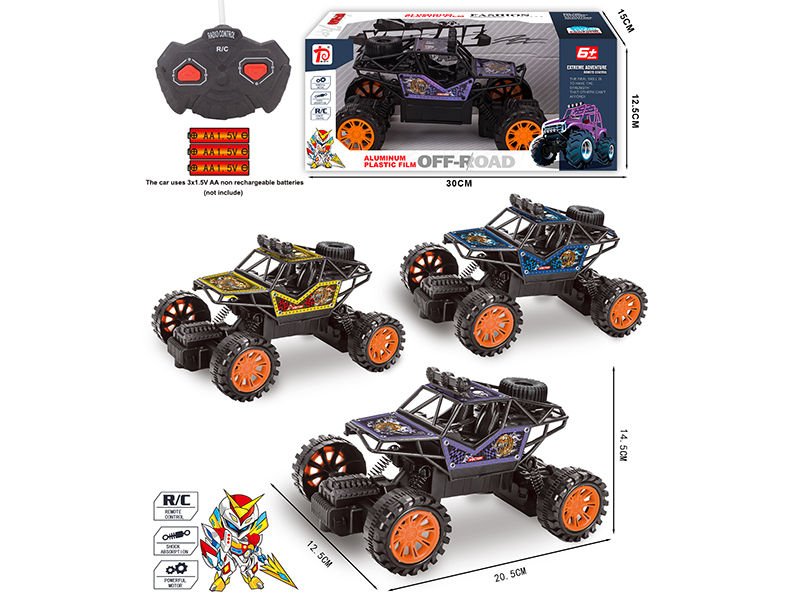 2-Channel Remote Control Aluminum-Plastic Film Off-Road Climbing Car