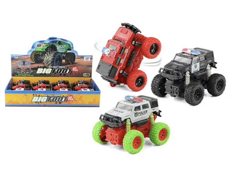 12Pcs 1:32 4Wd Friction Alloy Climbing Hummer Police Car