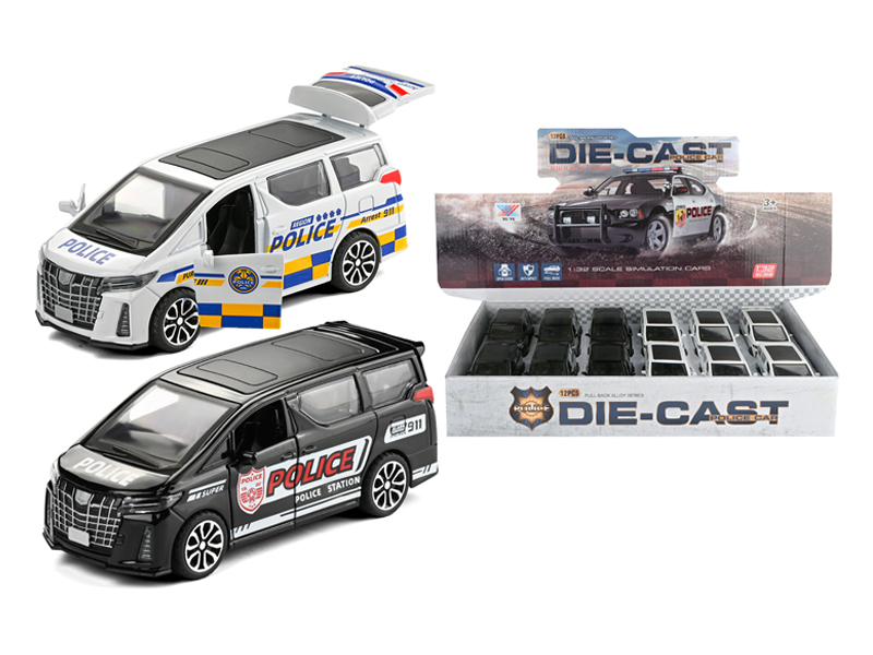 12Pcs 1:32 Alloy Pull Back Elfa Police Car