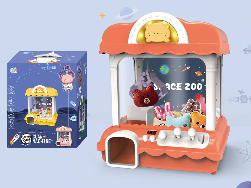 Animal Series Claw Machine With Music And Light(5 Plush Dolls,5 Balls,1 USB Cable, 8 Coins)Cat