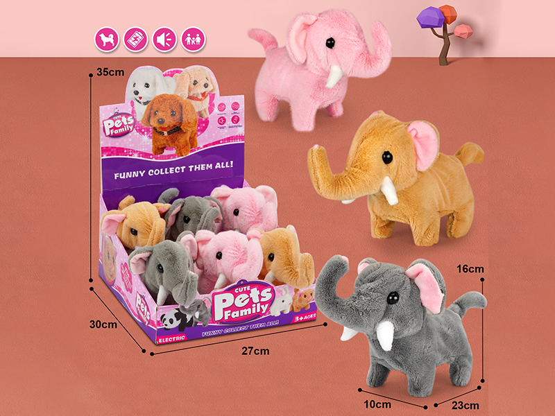 Electric Plush Elephant  6pcs