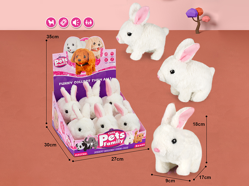 Electric Plush Pet Rabbit  6pcs