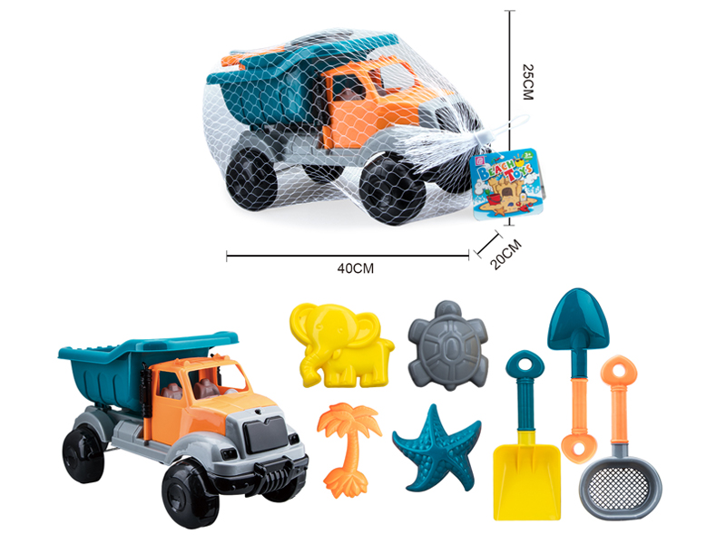 8PCS Beach Engineering Vehicle Set