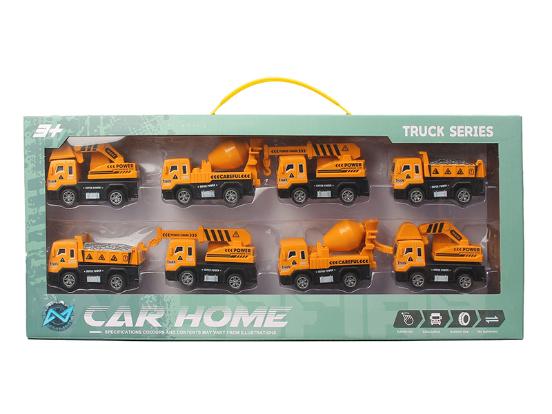 Pull Back Engineering Truck 8PCS