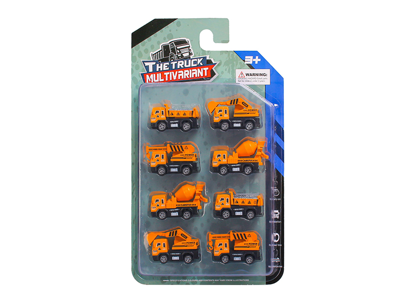 Pull Back Engineering Truck 8PCS