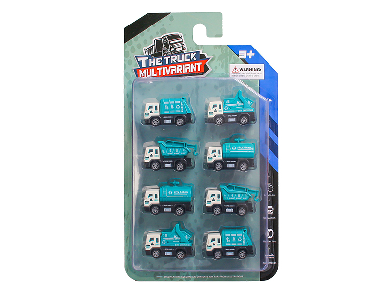 Pull Back Sanitation Truck 8PCS