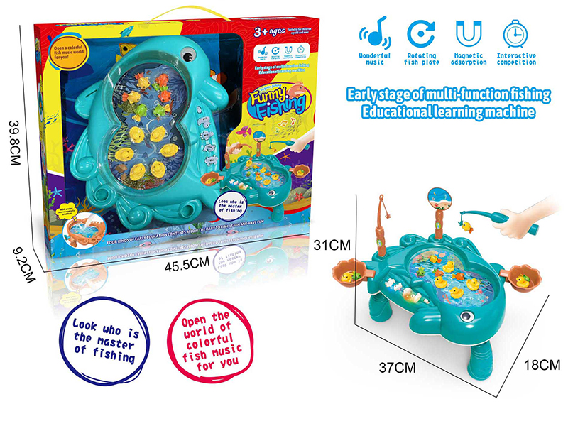 Cartoon B/O Dolphin Fishing Game(Blue)